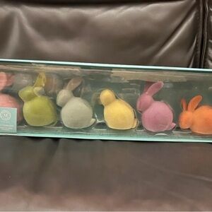 Martha Stewart Easter Bunnies Decor - Martha Stewart Set of 6 Flocked Rabbits